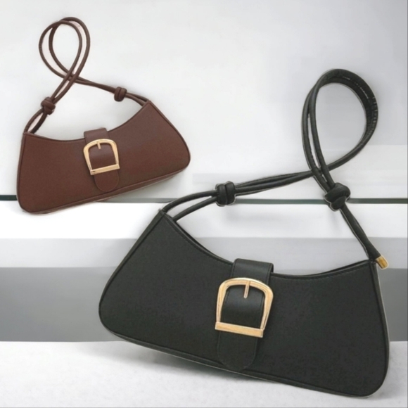 🆕️Trendy Simple Baguette Bag 👜 - Black or Brown | Chic & Stylish - Picture 1 of 10